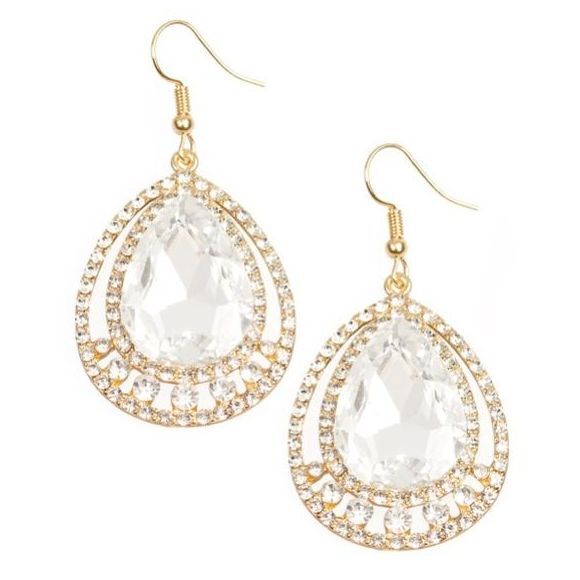 All Rise for Her Majesty Gold Earrings (258) - Picture 2 of 3